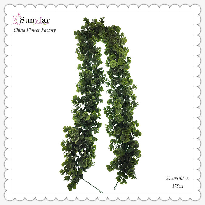 Green Eucalyptus and Fern Garlands-Sunyfar Artificial Flowers ، الصين مصنع ، مورد ، مصنع ، تاجر الجملة