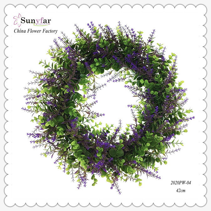Artificial Lavender Flower Wreath for Home Decor-Sunyfar Artificial Flowers,China Factory,Supplier,Manufacturer,Wholesaler