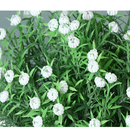 engros kunstig asparges buket med støvet babys ånde blomst, kunstig brude buket med plast blomster til bryllup dekoration-Sunyfar kunstige blomster, Kina fabrik, leverandør, producent, grossist