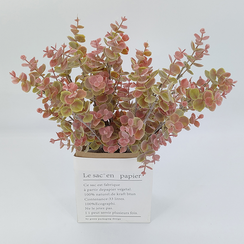 engros 39 cm kunstig plante, efterårseukalyptus til potte bonsai, juletræsdekoration, feriedekoration fra Kina silkeblomst producent-Sunyfar kunstige blomster, Kina fabrik, leverandør, producent, grossist