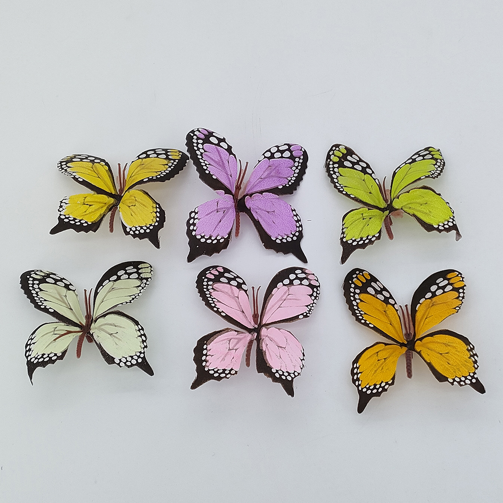 wholesale 8cm artificial butterfly flower head, fake butterfly head for crafts, faux flower heads for flower wall and decoration, China silkflowers supplier-Sunyfar Artificial Flowers,China Factory,Supplier,Manufacturer,Wholesaler