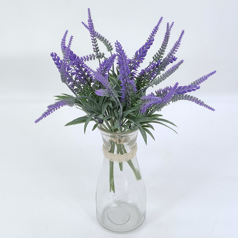 Grosir murah semak bunga lavender buatan dalam jumlah besar, pengaturan lavender ungu palsu, tanaman indoor buatan untuk dekorasi taman rumah-Bunga Buatan Sunnyfar, Pabrik Cina, Pemasok, Produsen, Grosir