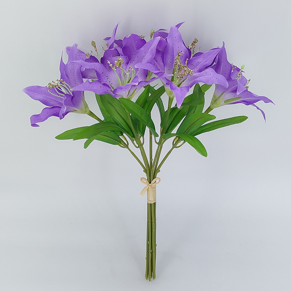 χονδρική φθηνά διακοσμητικά λουλούδια, ανθοδέσμες τεχνητών λουλουδιών κρίνος, κεντρικό λουλούδι μεταξιού, ψεύτικη σύνθεση, νυφικό λουλούδι γάμου-Sunyfar Artificial Flowers, China Factory, Προμηθευτής, Κατασκευαστής, Χονδρέμπορος