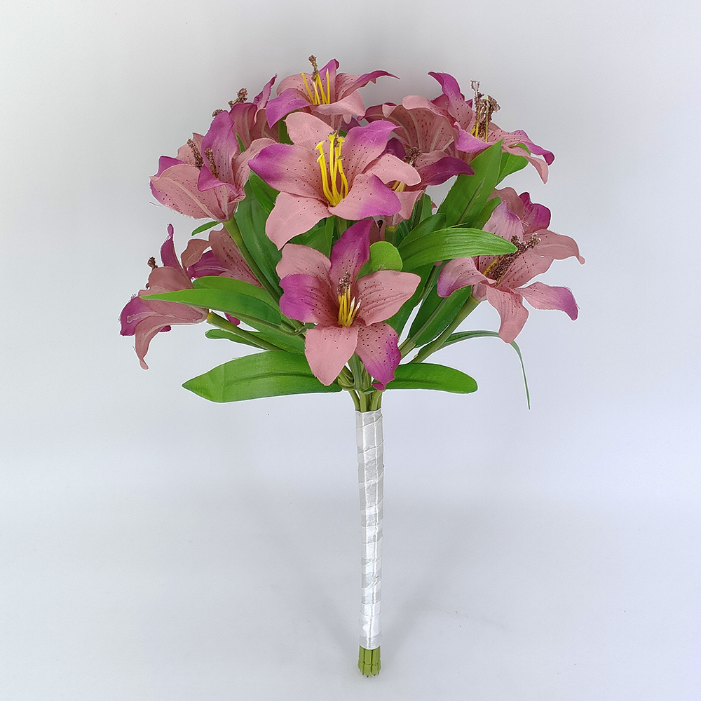 Harga pabrik, grosir buket bunga lily buatan, rangkaian bunga pernikahan sentuhan nyata, bunga pengantin untuk dekorasi pernikahan-Sunyfar Bunga Buatan, Pabrik China, Pemasok, Produsen, Grosir