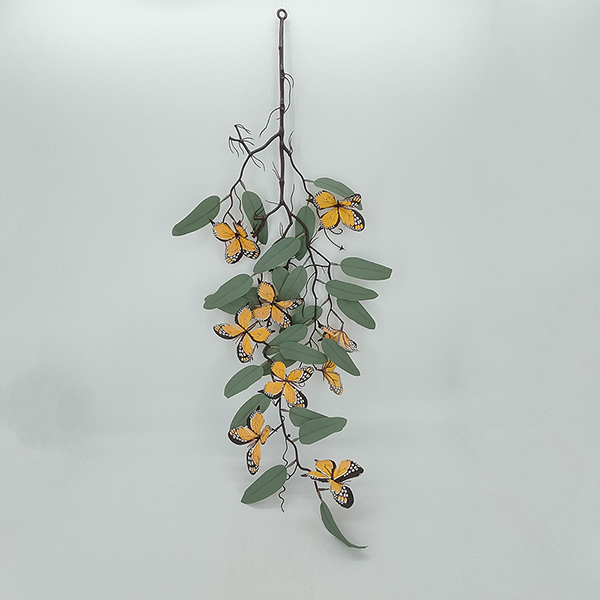 Wholesale artificial butterfly flower garland, silk flower garland, artificial hanging vines for thanksgiving decoration, Christmas swag for home fireplace wedding party decoration-Sunyfar Artificial Flowers,China Factory,Supplier,Manufacturer,Wholesaler