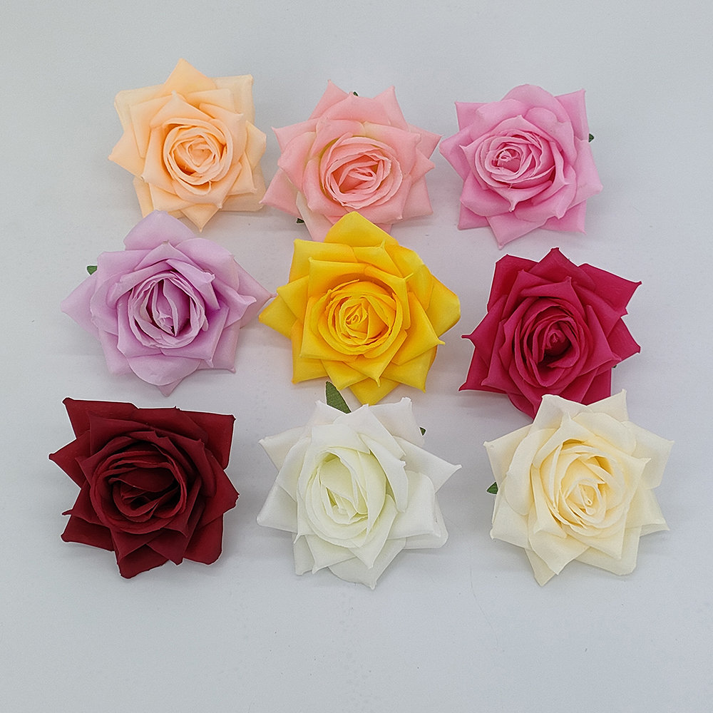 Engros silke blomsterhoder i bulk, kunstig rose blomsterhode for bryllup dekorasjon, DIY krans tilbehør, falske blomster-Sunyfar kunstige blomster, Kina fabrikk, leverandør, produsent, grossist