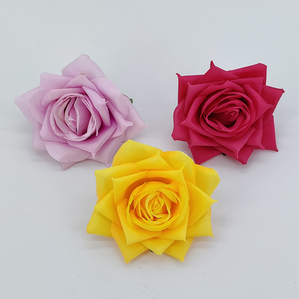 Engros silke blomsterhoder i bulk, kunstig rose blomsterhode for bryllup dekorasjon, DIY krans tilbehør, falske blomster-Sunyfar kunstige blomster, Kina fabrikk, leverandør, produsent, grossist
