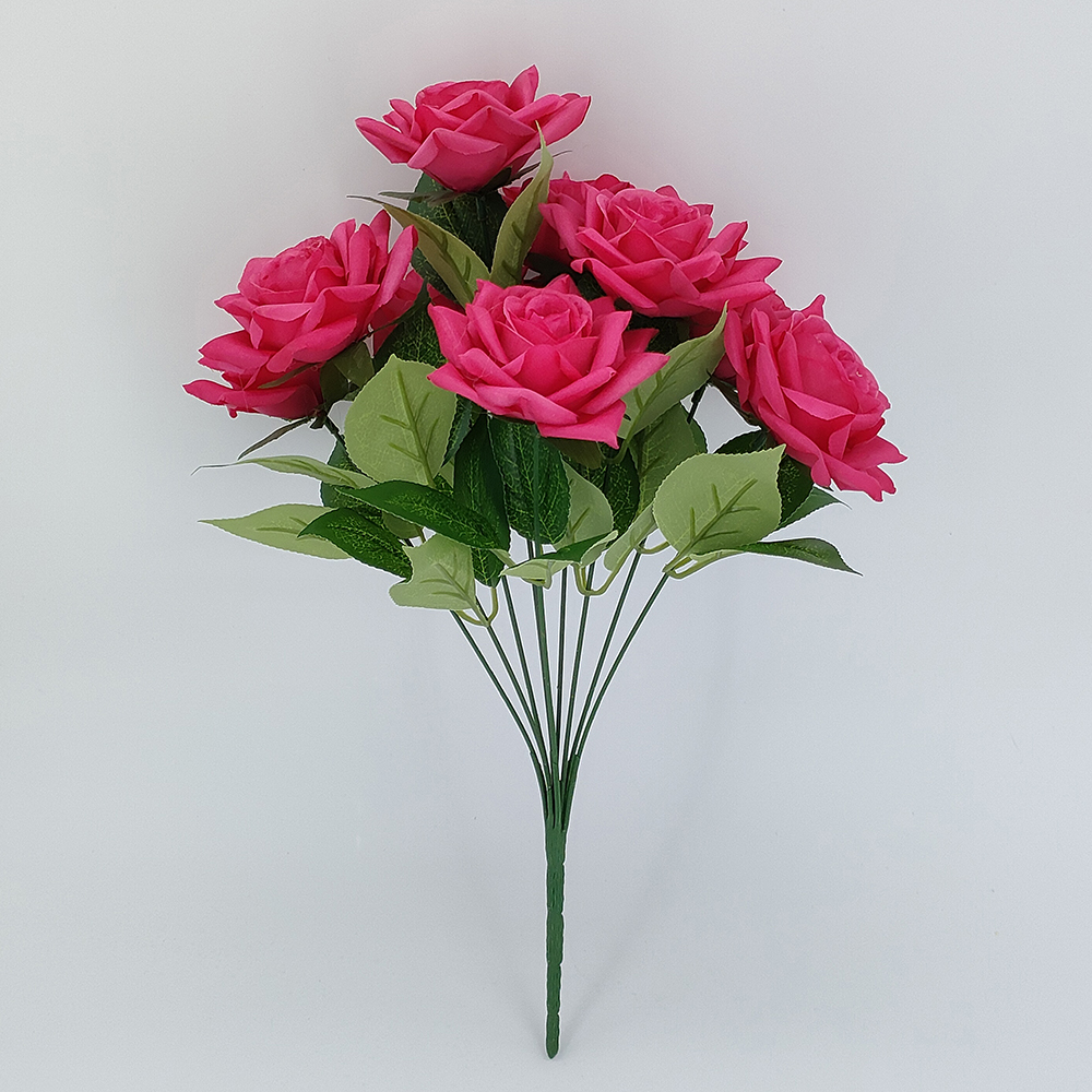 Cespuglio di fiori di rosa di seta all'ingrosso per San Valentino, finto fiore di rosa, forniture per matrimoni, decorazione floreale per matrimoni-Fiori artificiali Sunyfar, Fabbrica in Cina, Fornitore, Produttore, Grossista