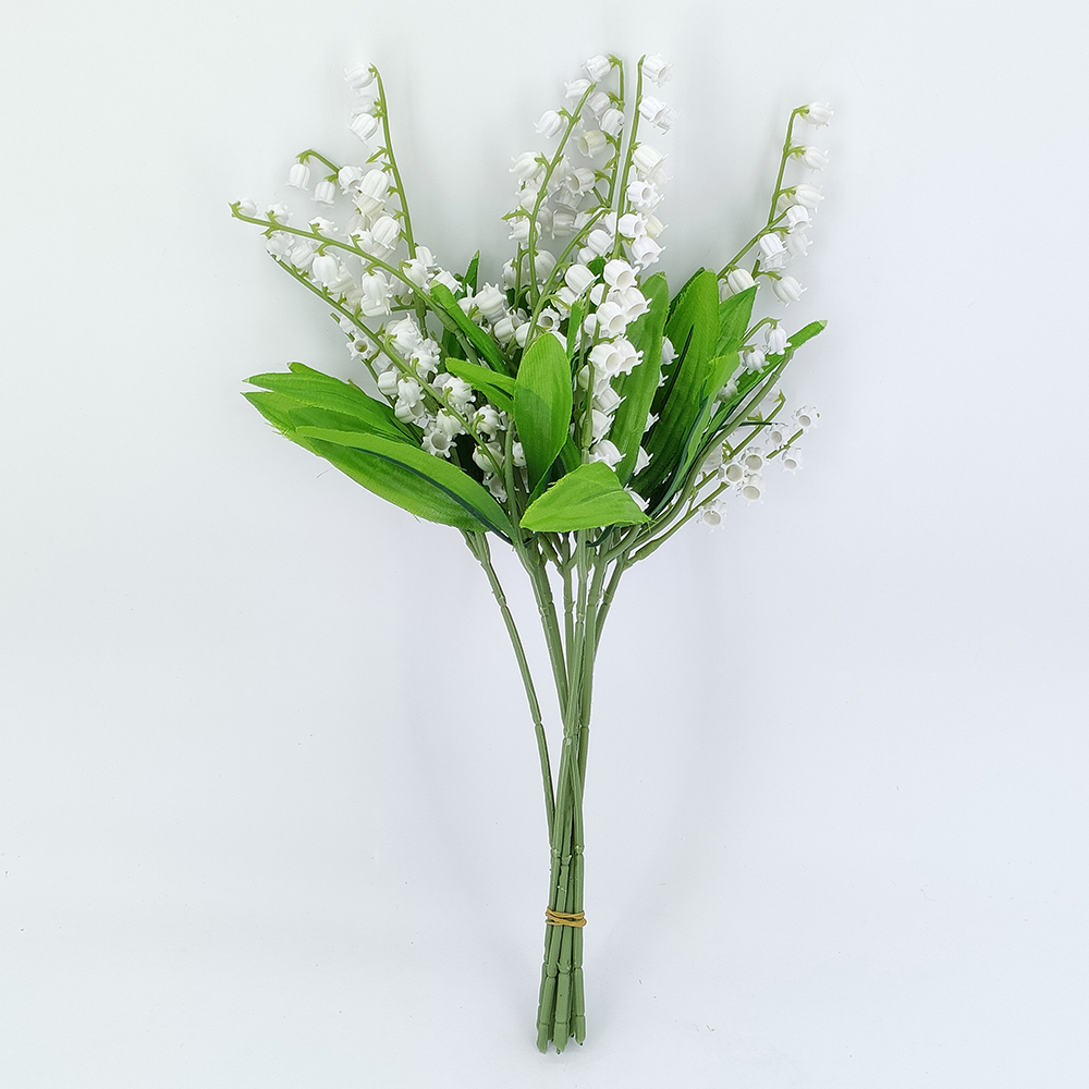 Wholesale 35cm Artificial Lily of The Valley, Faux Flowers Bell Orchid Wedding Bouquet, May Flower for Home Garden Wedding Party, China factory price-Sunyfar Artificial Flowers,China Factory,Supplier,Manufacturer,Wholesaler