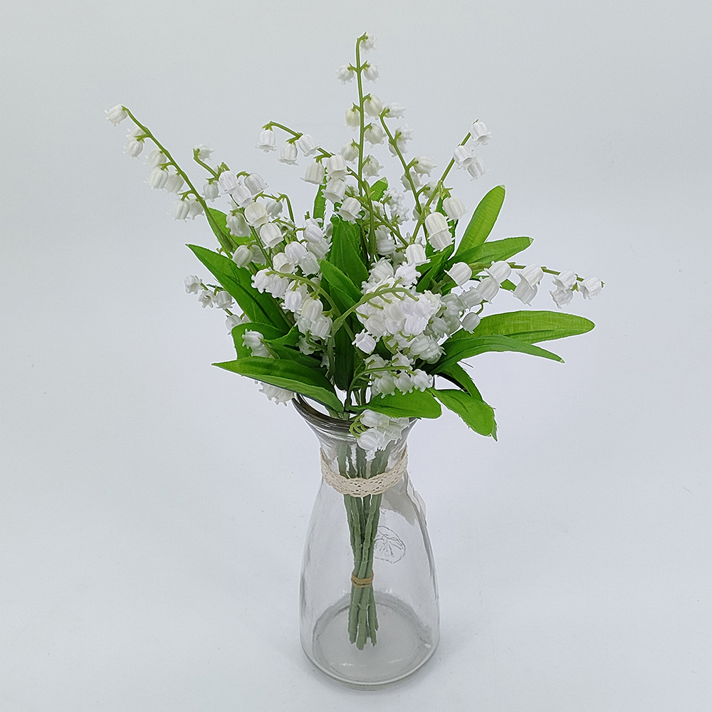 Wholesale 35cm Artificial Lily of The Valley, Faux Flowers Bell Orchid Wedding Bouquet, May Flower for Home Garden Wedding Party, China factory price-Sunyfar Artificial Flowers,China Factory,Supplier,Manufacturer,Wholesaler