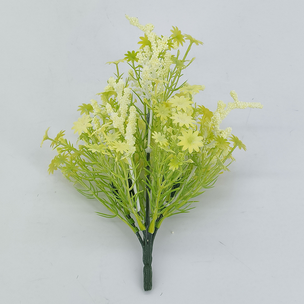 Wholesale 7 branches artificial baby’s breath flower bouquet for pot, faux flower filler in vase for indoor and outdoor, small potted artificial flowers for tabletop home office decor-Sunyfar Artificial Flowers,China Factory,Supplier,Manufacturer,Wholesaler