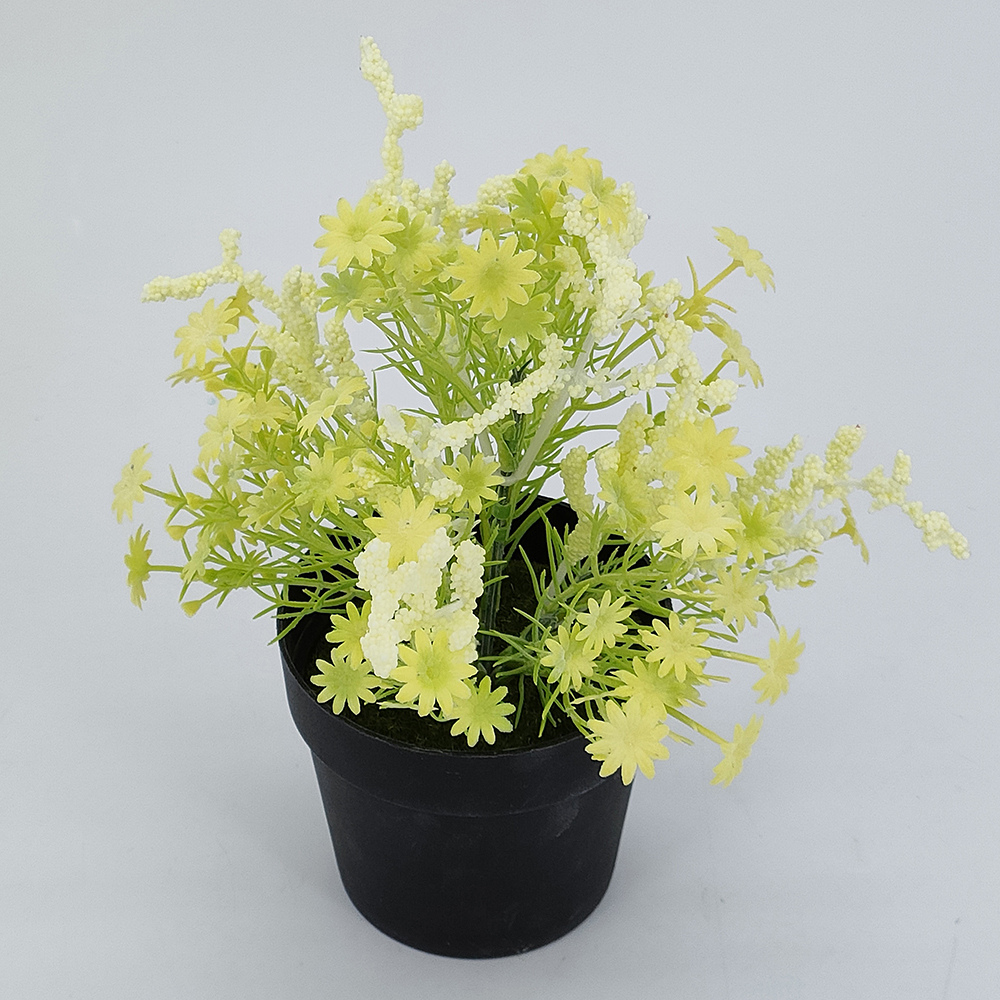 Wholesale 7 branches artificial baby’s breath flower bouquet for pot, faux flower filler in vase for indoor and outdoor, small potted artificial flowers for tabletop home office decor-Sunyfar Artificial Flowers,China Factory,Supplier,Manufacturer,Wholesaler