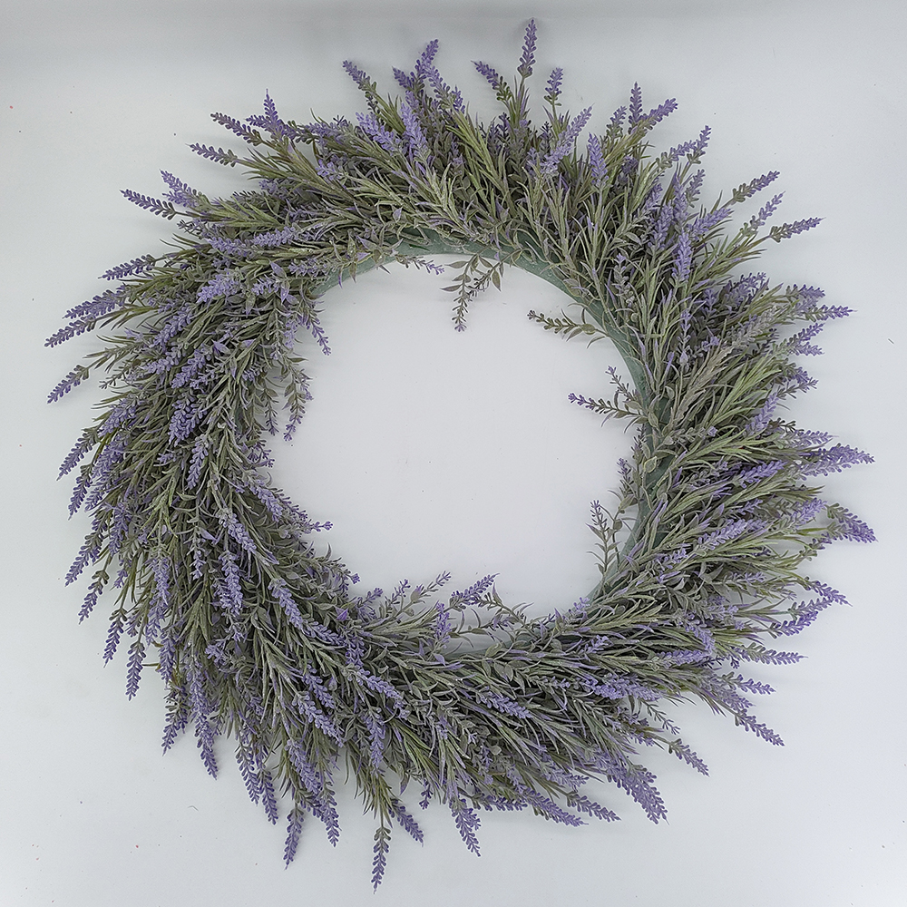 ຂາຍສົ່ງ wreath lavender ທຽມ 22 ນິ້ວ, wreaths ເຮືອນກະສິກໍາສໍາລັບປະຕູທາງຫນ້າ, ພາກຮຽນ spring, Summer, ດູໃບໄມ້ລົ່ນແລະລະດູຫນາວຕົບແຕ່ງ - Sunyfar ດອກໄມ້ທຽມ, ໂຮງງານຜະລິດປະເທດຈີນ, ຜູ້ຜະລິດ, ຜູ້ຜະລິດ, ຂາຍສົ່ງ