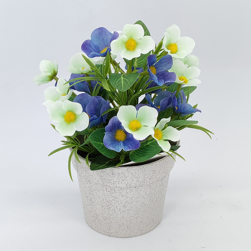 Wholesale small fake plants, mini flower potted plants, artificial potted flowers,  potted silk flowers for indoor window tabletop office decoration, China potted flower-Sunyfar Artificial Flowers,China Factory,Supplier,Manufacturer,Wholesaler