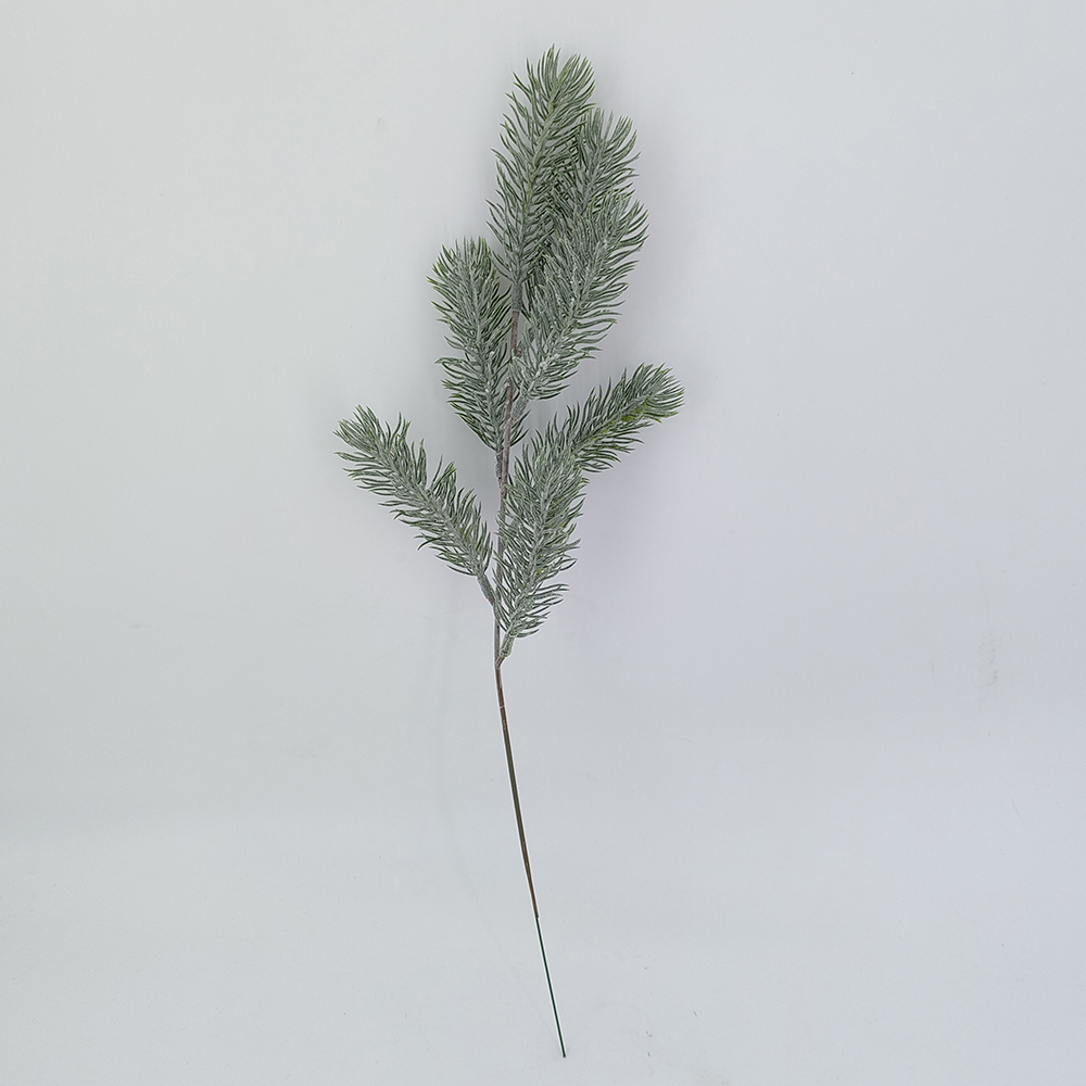 Christmas Artificial Pine Leaves Branches,fake greenery plants,faux greenery stems,green Christmas tree picks,pine sprigs,Snow Frosted Pine Branches-Sunyfar Artificial Flowers,China Factory,Supplier,Manufacturer,Wholesaler