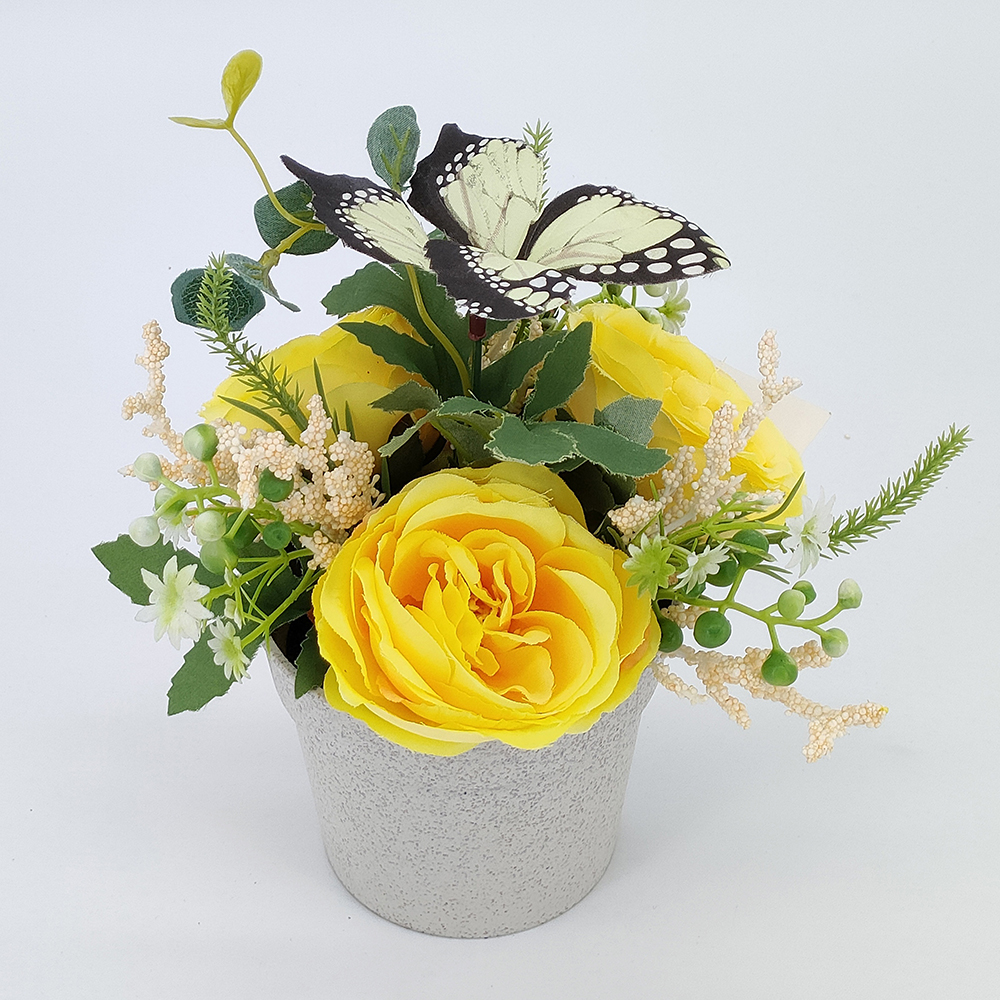 Χονδρική πώληση τεχνητών λουλουδιών σε γλάστρες, δέσμες μικρών λουλουδιών σε γλάστρα, ψεύτικα φυτά από μεταξωτό καμέλια σε γλάστρες με πεταλούδα, 2023 Νέο για Διακόσμηση τραπεζιού γραφείου γραφείου στο σπίτι γραφείου Κεντρικά τεμάχια, Εργοστάσιο λουλουδιών σε γλάστρες Κίνας-Sunyfar Artificial Flowers, China Factory,SupplierM,Supplier,