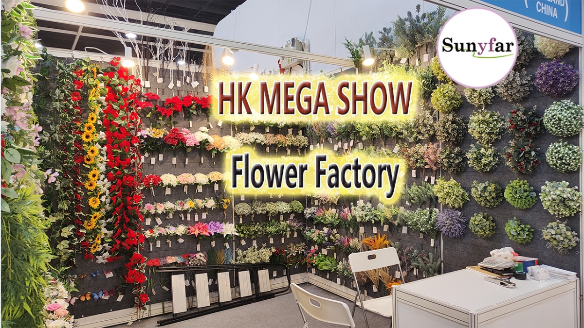 Oktober HK mega show, China kunstbloemfabriek, kantonbeurs, CAF beurs, zijden bloemenshow-Sunyfar kunstbloemen, Chinese fabriek, leverancier, fabrikant, groothandelaar