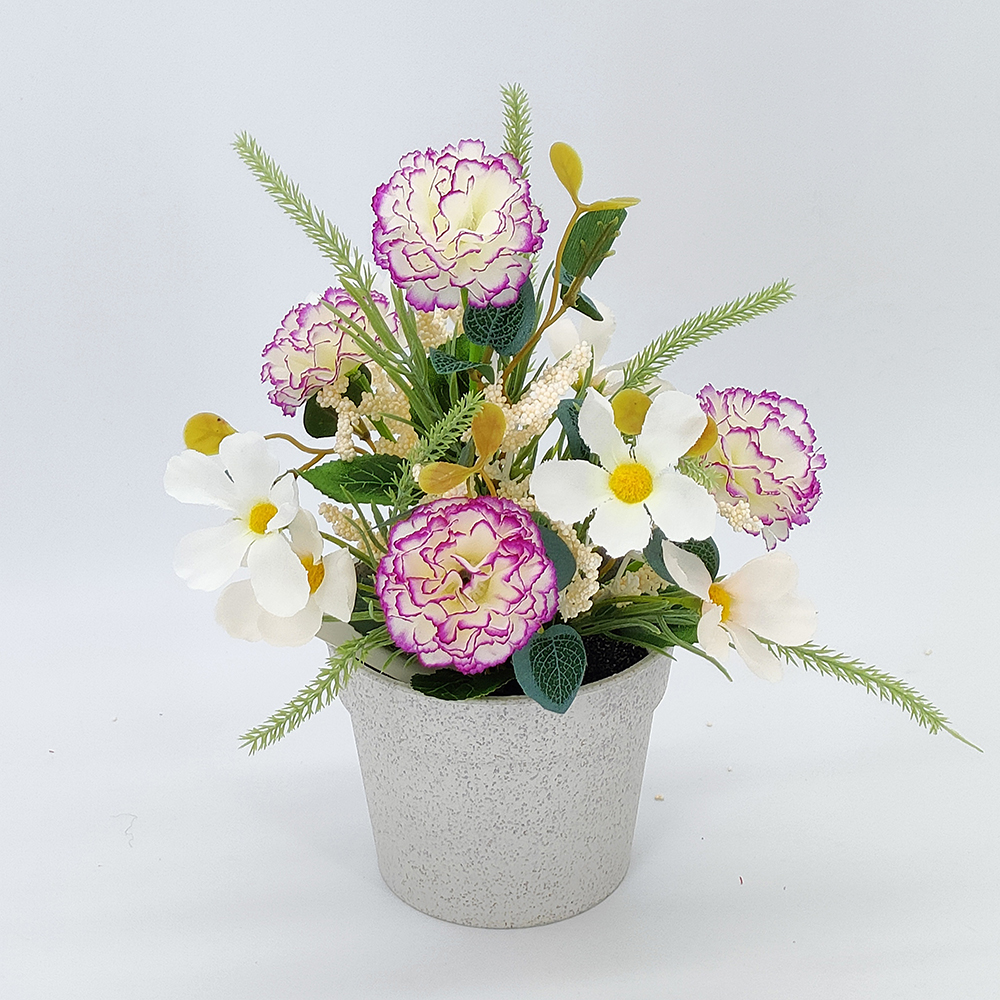 ຂາຍສົ່ງດອກໄມ້ກະທຽມປອມ, ດອກໄມ້ Carnation ທຽມ, ພືດ Faux Carnation ໃນຫມໍ້, ດອກໄມ້ພາດສະຕິກ Bonsai ສໍາລັບເຮືອນຄົວໃນເຮືອນ Office Desktop Wedding Decoration-Sunyfar Artificial Flowers, China Factory, Supplier, Manufacturer, wholesale