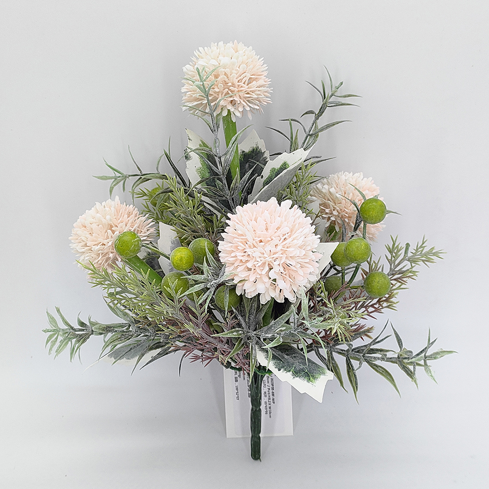 Wholesale artificial potted flowers, small plastic vase fake flower plants, desktop decoration, faux onion flower and green berries in pot,  Home Decor Indoor Room Table Office Kitchen Counter Decor-Sunyfar Artificial Flowers,China Factory,Supplier,Manufacturer,Wholesaler
